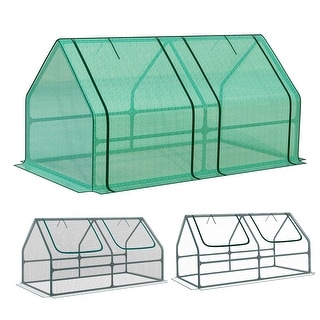 Aoodor 6x3x3 ft Mini Greenhouse with 2 Zipper Doors, 3 Covers - 6 Aoodor 6x3x3 ft Mini Greenhouse with 2 Zipper Doors, 3 Covers - 6