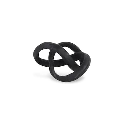 Kompo Black Cast Iron Modern Abstract Infinite Knot Decor