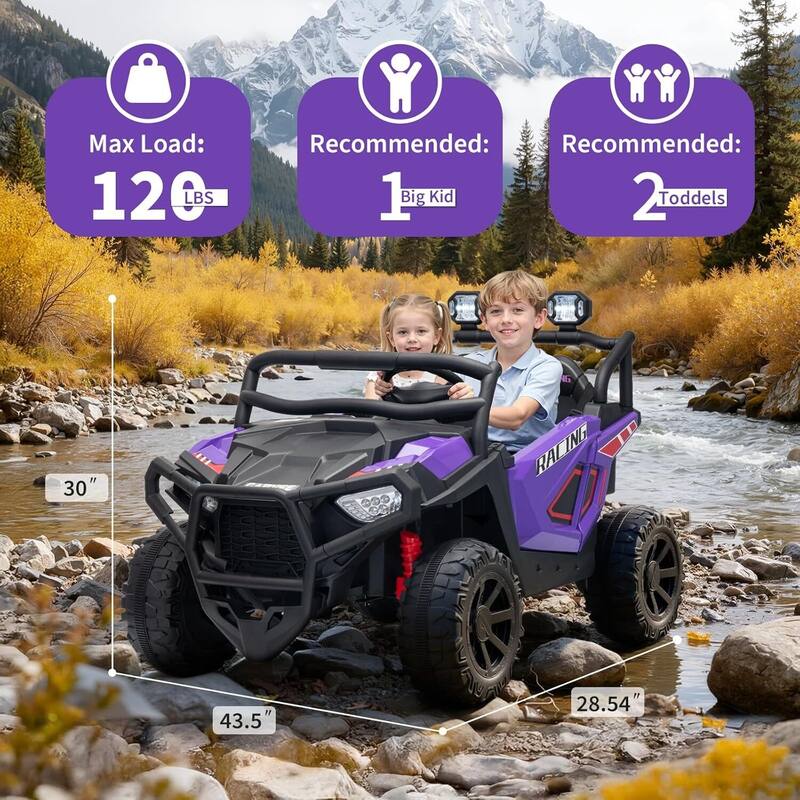 24V Ride On Toys 2 Seater Electric UTV Car Toy for Big Kids, Green