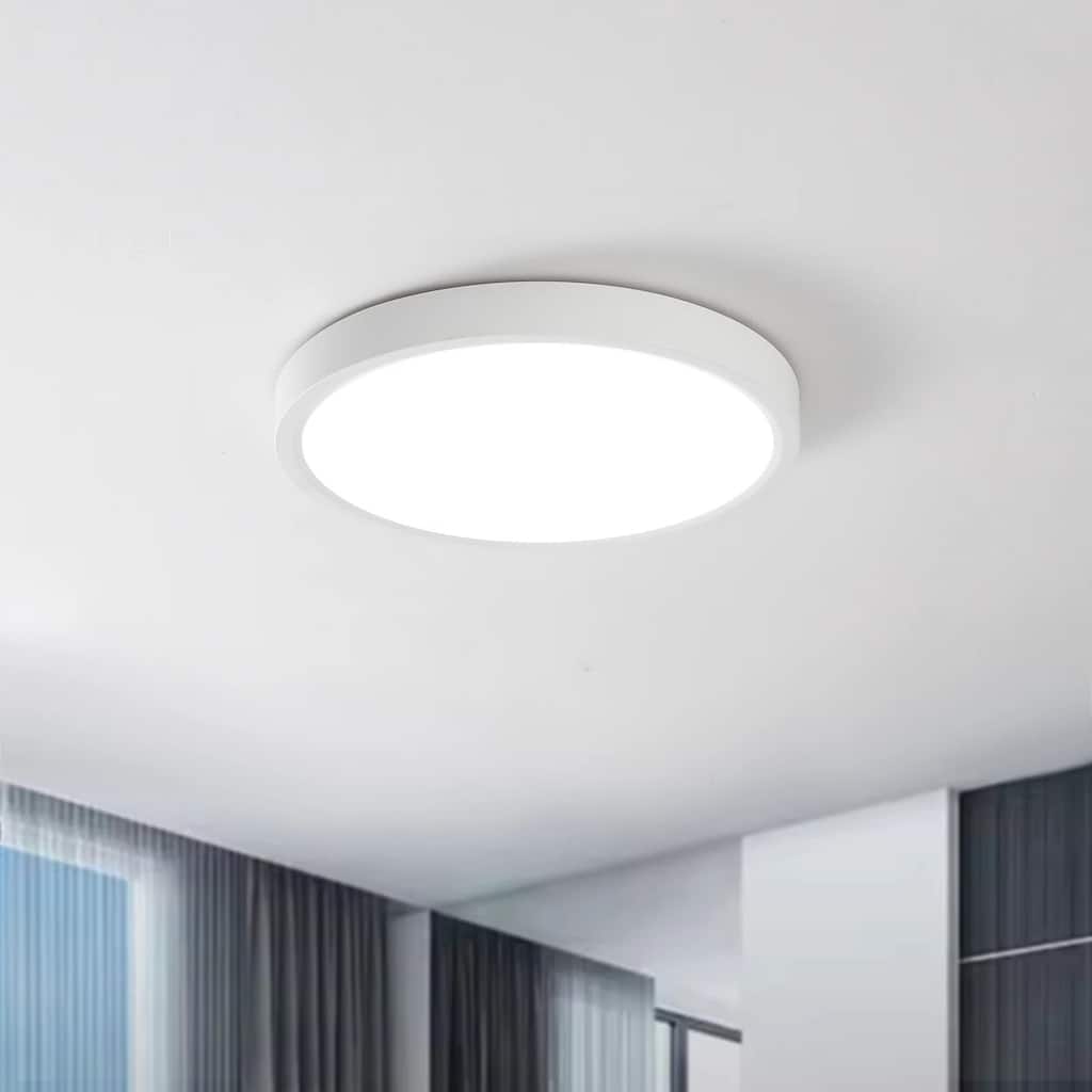 24Watts Simple LED Flush Mount Ceiling Light for Dining Room Living Room Bedroom Kitchen - 0.94'' H X 9'' W