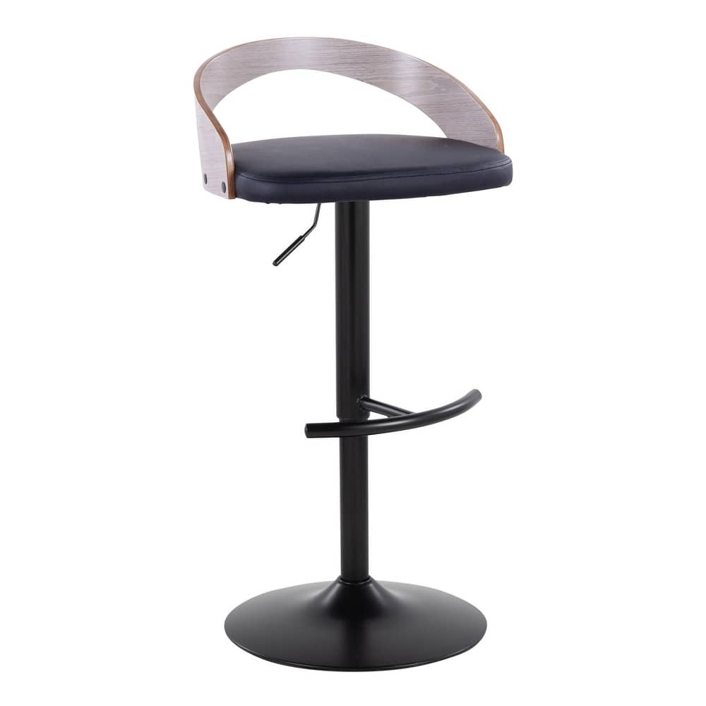 Grotto Adjustable Barstool with Black Base