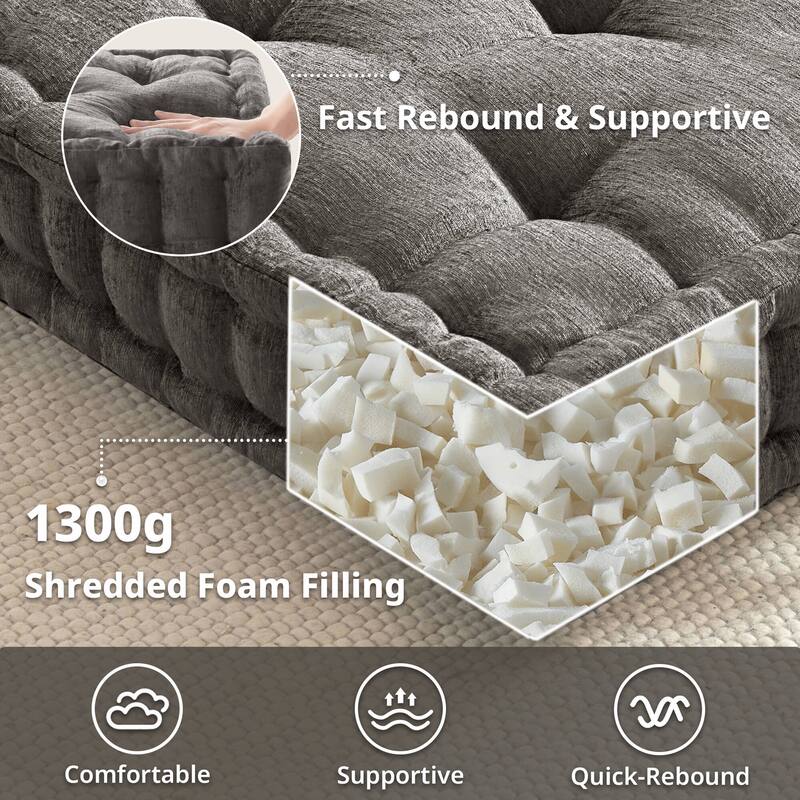 Intelligent Design Azza Poly Chenille Square Floor Pillow Cushion