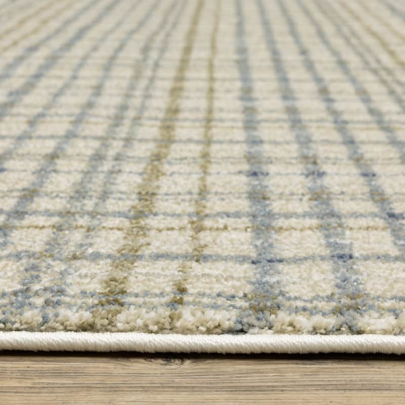 ROW Gemma Distressed Plaid Area Rug