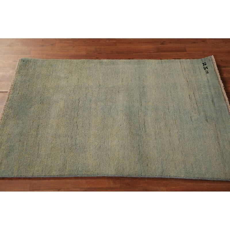 Modern Gabbeh Oriental Rug Handmade Bedroom Wool Carpet - 2'9" x 3'10"