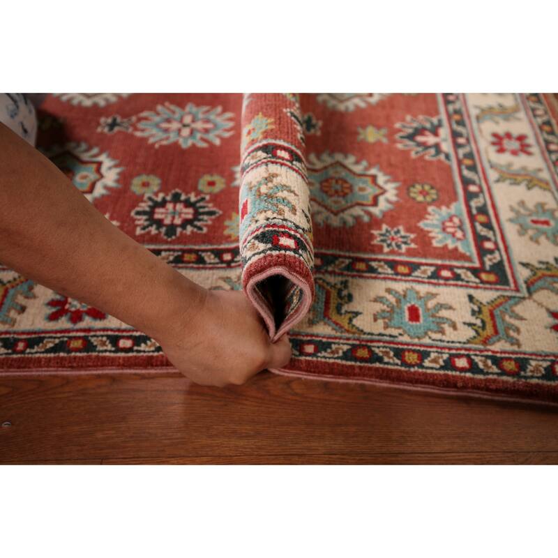 Kazak Accent Rug Handmade Traditional Orange Wool Carpet - 2'8" x 4'1"