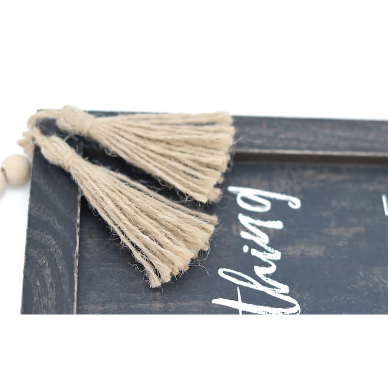 Everything is Figureoutable Farmhouse Wood Bead String Hanger Decor