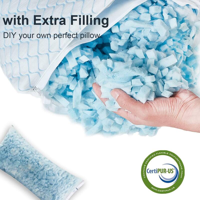 Cooling Bed Pillows for Sleeping,Shredded Memory Foam Adjustable