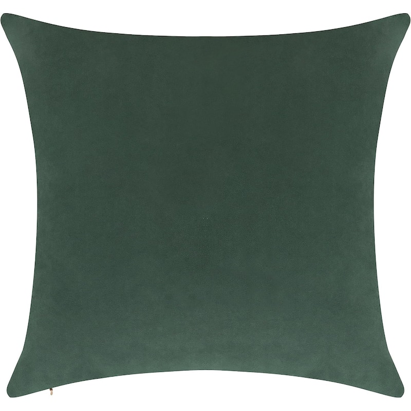 Delara Pack of 1 Velvet Decorative Throw Pillow Cover 20x20 Inches, Cushion Cover, Soft and Breathable Fabric, Hidden Zipper - Cover Only - Bottle Green