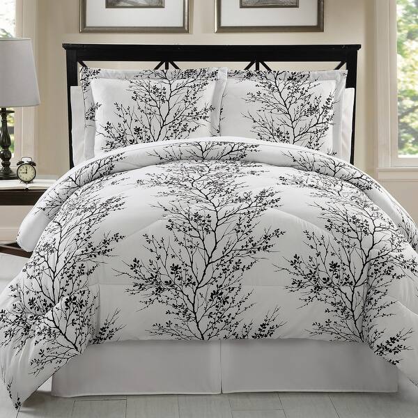 slide 2 of 18, VCNY Home Leaf Bed-in-a-Bag Comforter Set Black/White - King