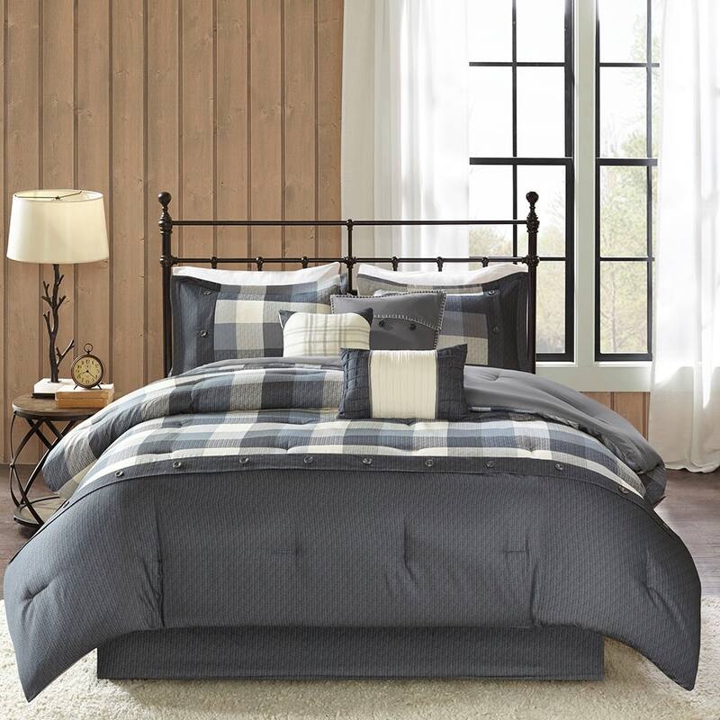 GDF Studio - Ridge 7-Piece Herringbone Comforter Set.