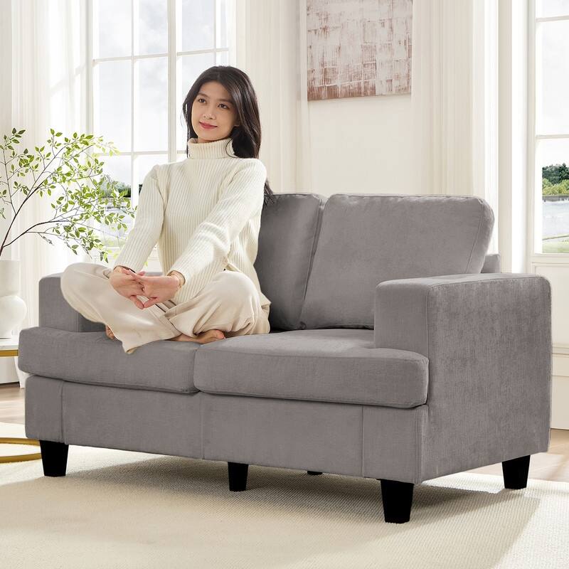 Mixoy W56"Loveseat Sectional Sofa,Chenille Fabric Cloud Sleeper Comfy Upholstered 2-Seater Couches