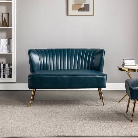 HULALA HOME 47"in.Loveseat with Metal Legs