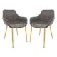 preview thumbnail 8 of 25, LeisureMod Markley Leather Dining Armchair Gold Metal Legs Set of 2