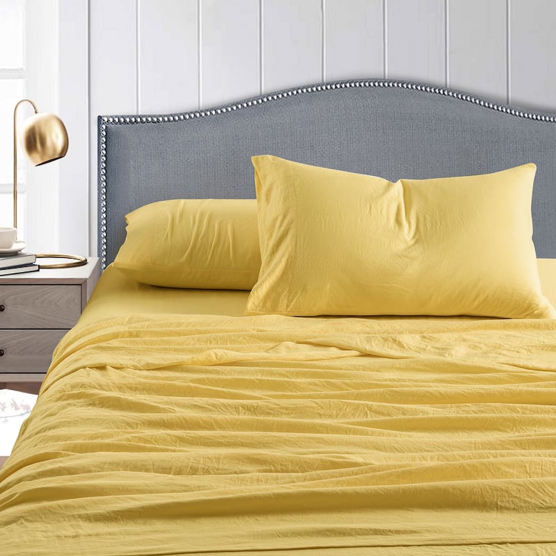Sweet Home Collection Vintage Wash Microfiber Crinkle Sheet Sets.