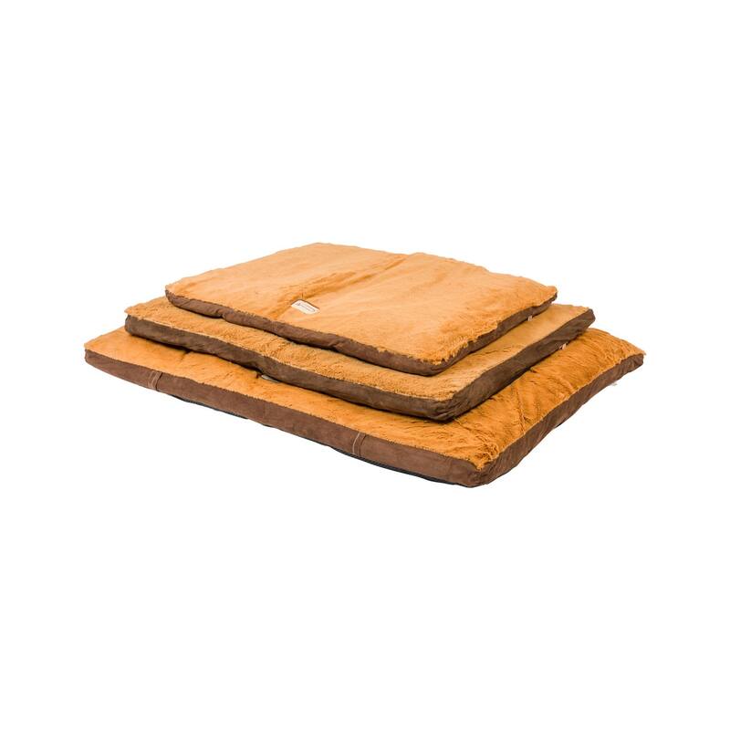 Pet Bed Mat With Poly Fill Cushion In Earth Brown & Mocha
