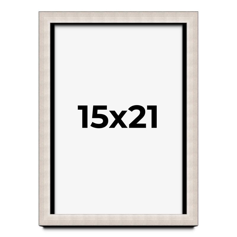 15x21 Shadow Box Frame Silver Real Wood Contemporary Shadowbox Display Frame UV Acrylic Front Acid Free Backing and Hardware