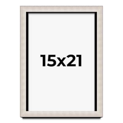 15x21 Shadow Box Frame Silver Real Wood Contemporary Shadowbox Display Frame UV Acrylic Front Acid Free Backing and Hardware