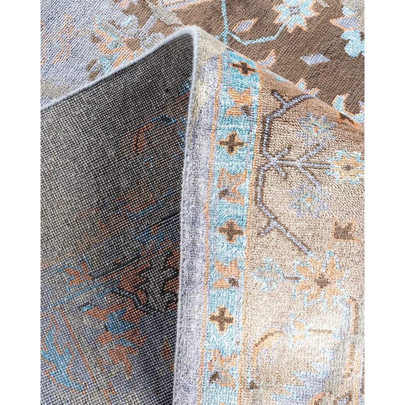 Ikat One-of-a-Kind Hand-Knotted Area Rug - Gray, 8' 1" x 10' 2" - 8' 1" x 10' 2"