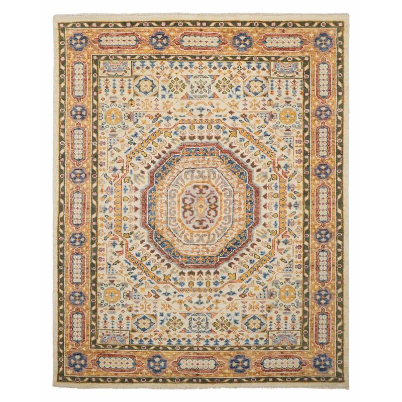 ECARPETGALLERY Hand-knotted Mamluk Ivory Wool Rug - 8'0 x 10'2