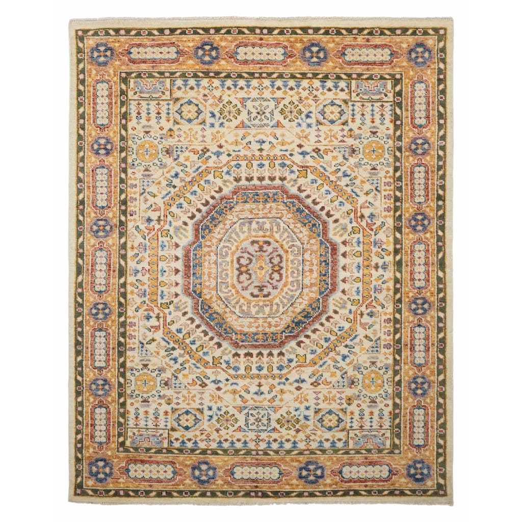 ECARPETGALLERY Hand-knotted Mamluk Ivory Wool Rug - 8'0 x 10'2