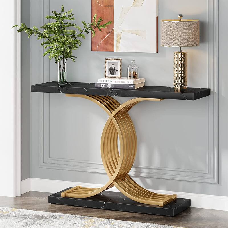 Gold Entryway Table Modern 39-Inch Console Table Accent Table