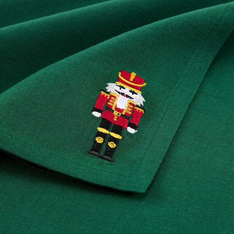 Holiday Embroidered Cotton Napkins, Set of 4 - 17x17