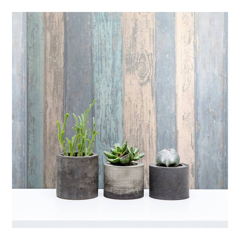 Cannon Blue Distressed Wood Wallpaper - 20.5 x 396 x 0.025