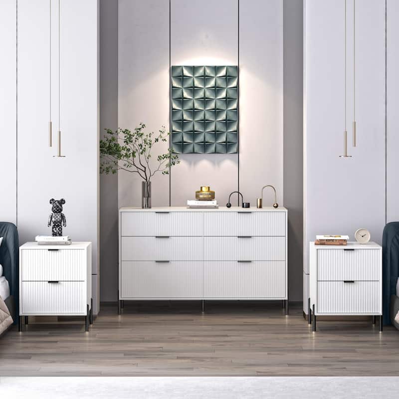 3 Piece Bedroom Set - Off-White