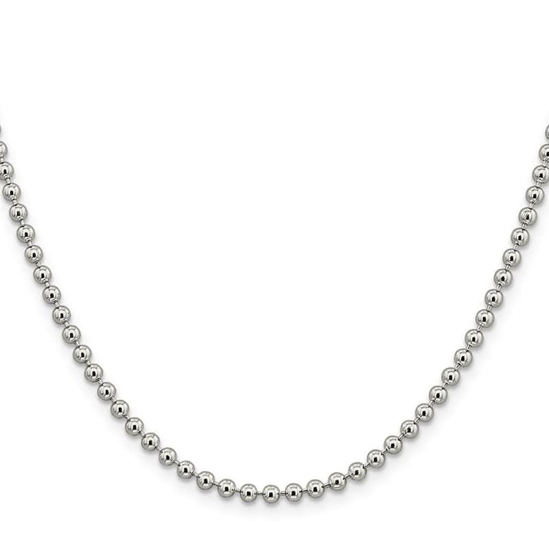 Curata 925 Sterling Silver 3mm Spaced Bead Chain Necklace