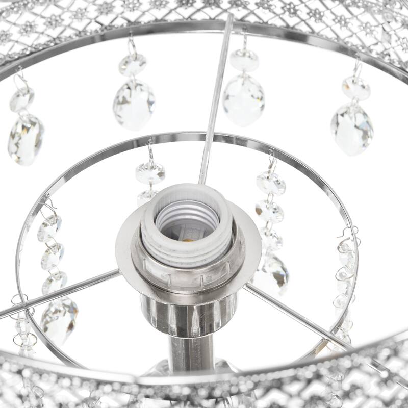 Silver Orchid Brielle Polished Nickel and Crystal 1-light Floor Lamp - 14.2"L x 14.2"W x 60.5"H