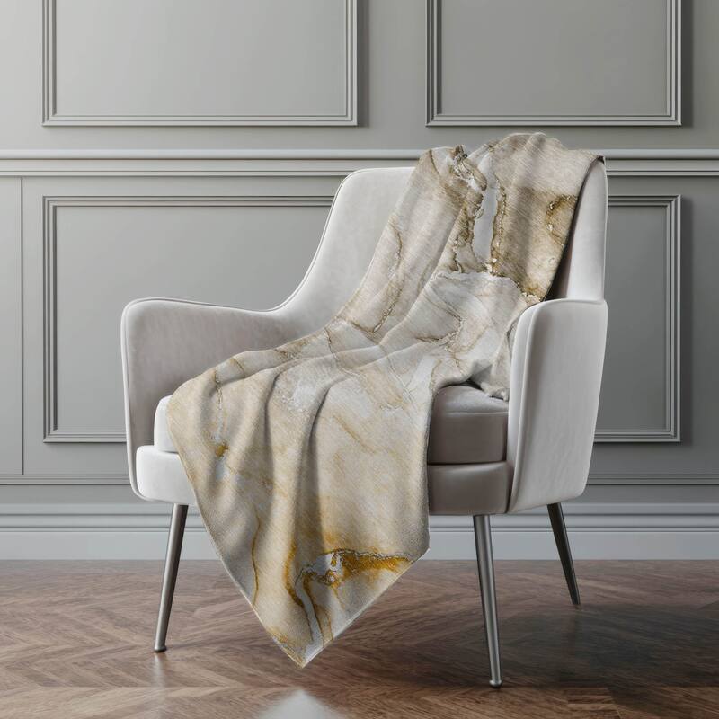 Premium Machine Washable Modern Abstract Sherpa Throw Blanket - Brown - 4'2" x 5'10"