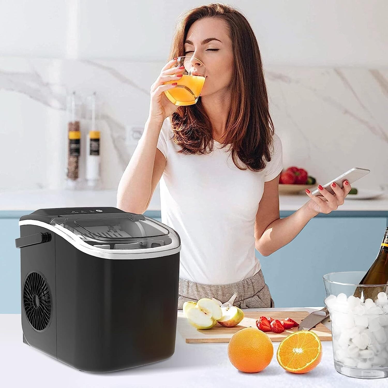 Ice Makers Countertop, Portable Ice Maker Machine with Handle, Self-Cleaning  Ice Maker, for Home/Office/Kitchen - On Sale - Bed Bath & Beyond - 35665430