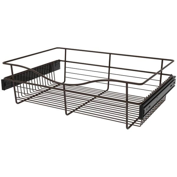slide 1 of 9, Rev-A-Shelf CB Series 24 x 16 Inch Pull Out Cabinet Organizer Basket Oil Rubbed Bronze