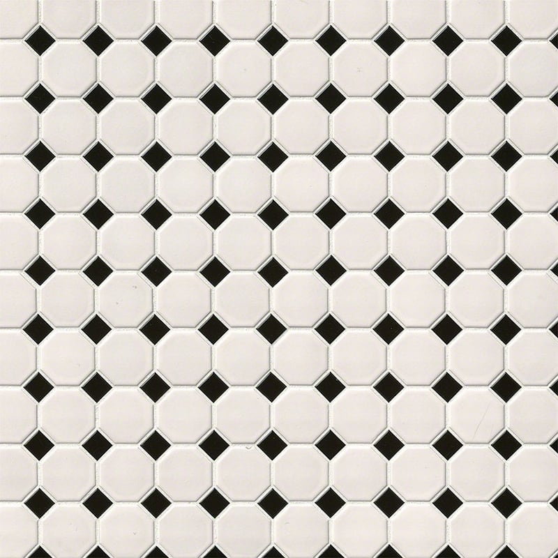 Ackland AKM-P-2X2OCM-CA 12" x 12" Porcelain Geometric Wall Mosaic Tile - Silica White