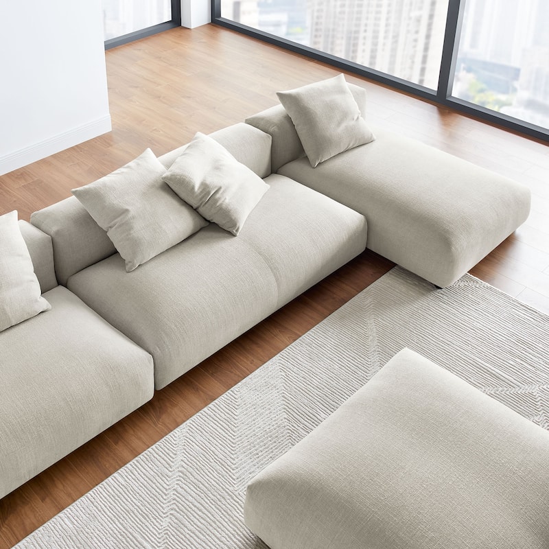 Solace 4-Piece Modular Upholstered Fabric Sectional Sofa
