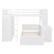 preview thumbnail 9 of 12, Multifunctional Design Loft Bed with Ladder, Wardrobe, Desk and Bookshelves, Full size, White