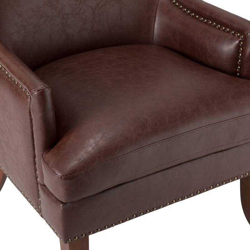 Konrad Comfy Living Room Vegan Leather Armchair by HULALA HOME