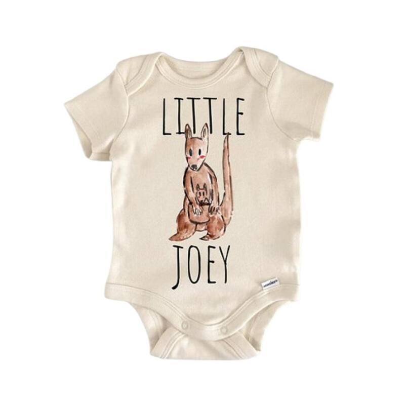 Kangaroo Roo Joey - Baby Boy Girl Clothes Infant Bodysuit Funny Cute Newborn - White - 6-9M