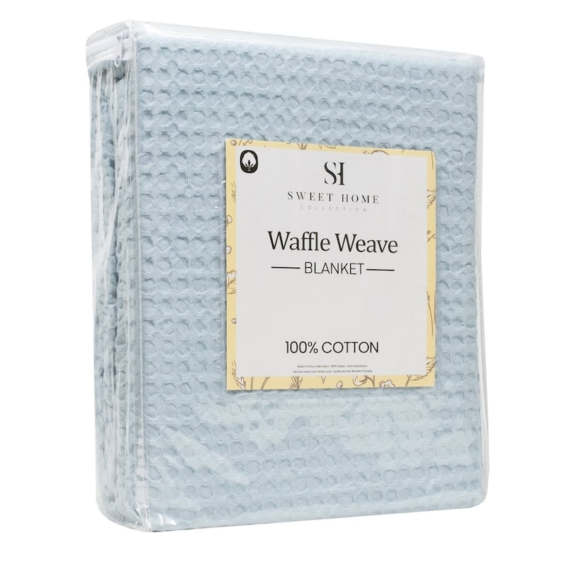Sweet Home Collection Waffle Weave Cotton Blanket