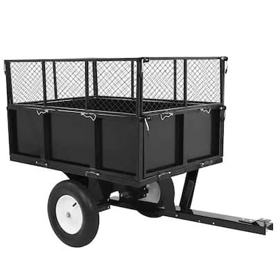 Heavy Duty Lawn Mower Trailer Steel Dump Truck, 661.4 Lbs Load, Garden Utility Trailer with Removable Sidewalls