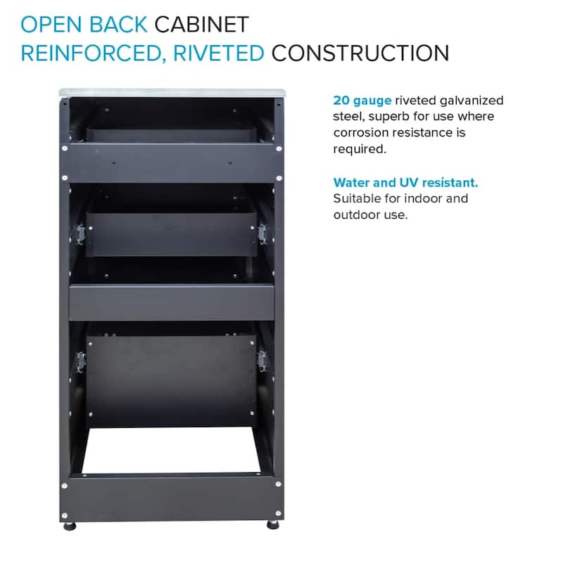 Transolid 15.4"x22.4" 20-Gauge Metal Freestanding Cabinet in Matte Black - 15.4 in. W x 34.9 in. H x 22.4 in.