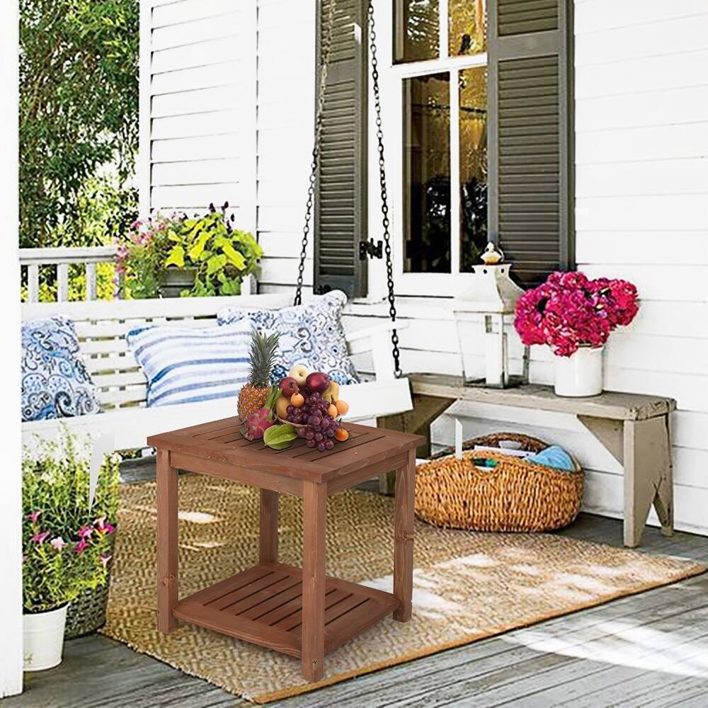 Square Wood Side Table