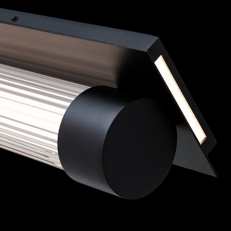 Chyzel 18in LED Outdoor Wall Light Selectable CCT 2700-3000-3500-4000K set to 2700K in Black