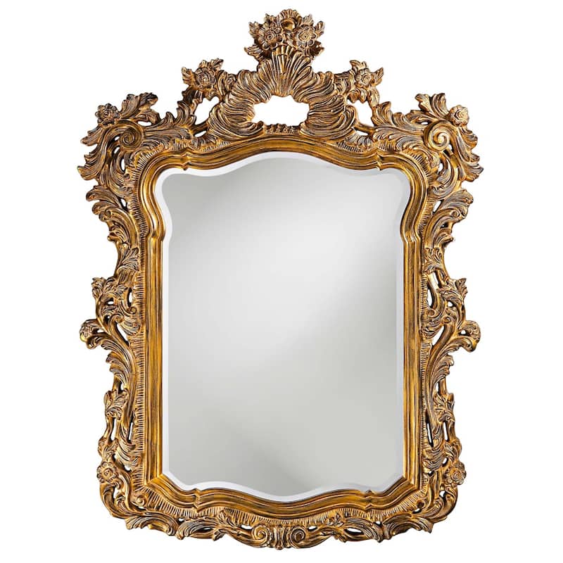 Allan Andrews Gold Ornate Framed Wall and Vanity Mirror