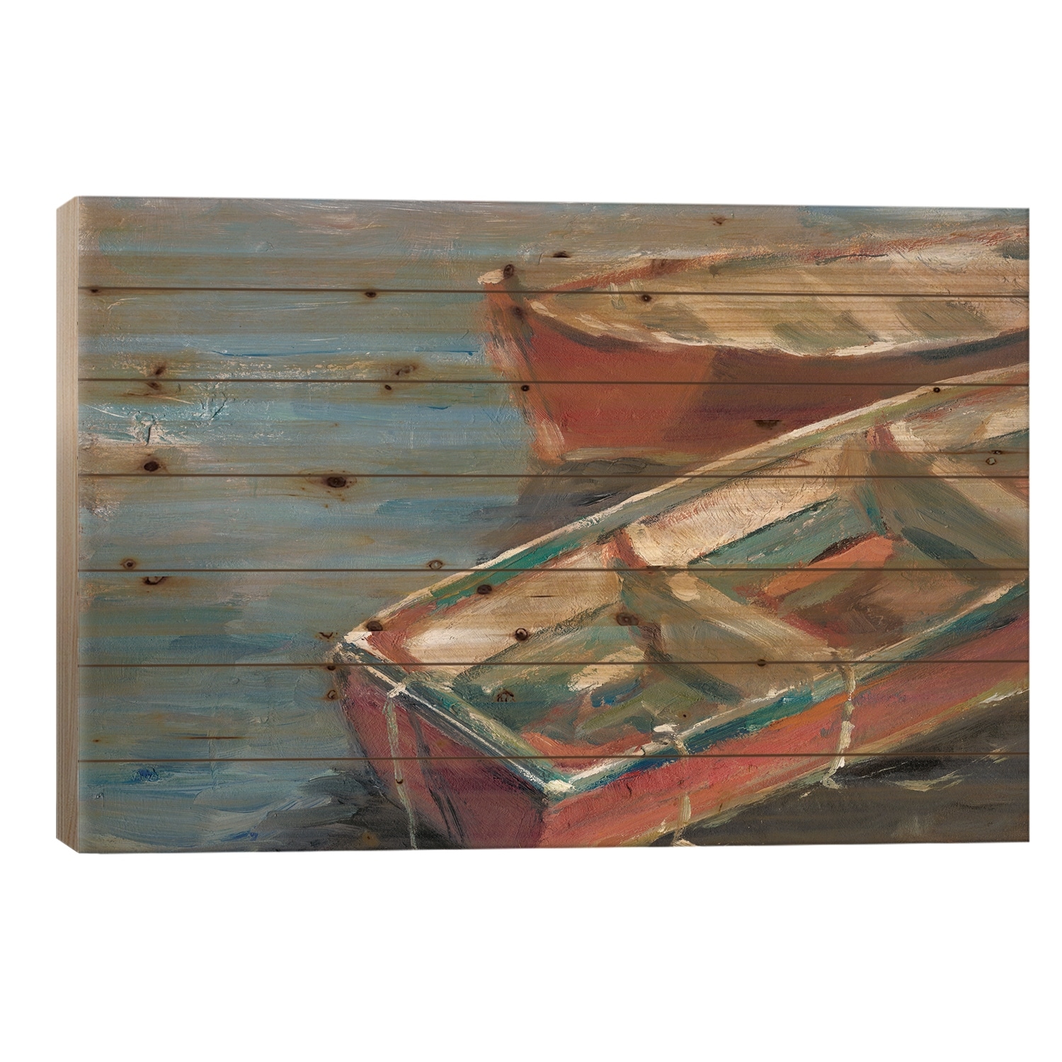 By The Lake I Print On Wood by Ethan Harper - Multi-Color