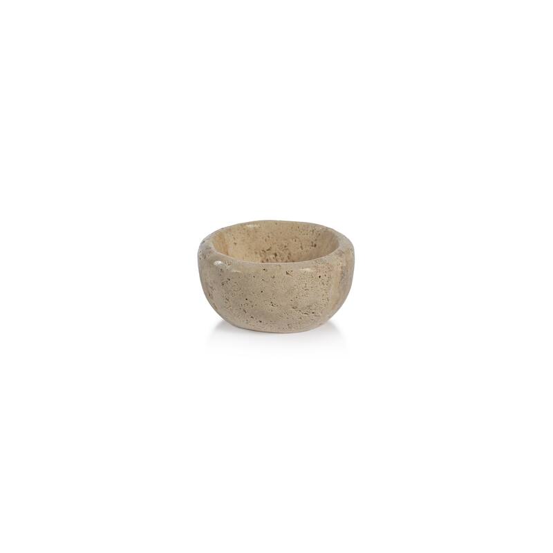 Sulu MultiServe Beige Travertine Bowls, Set of 2