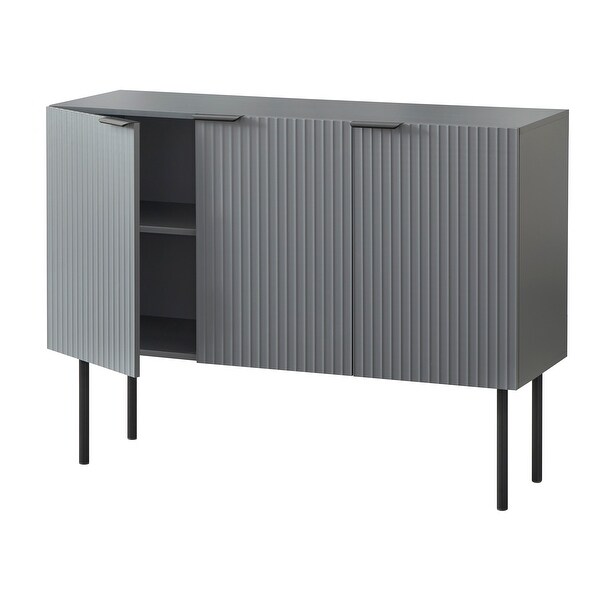 Lifestorey Valen Channel Front Sideboard Buffet with Adjustable Shelves