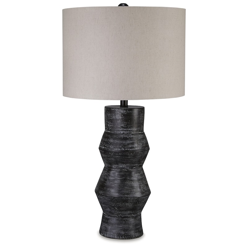 Signature Design by Ashley Kerbert Distressed Black Table Lamp - 16.13" W x 16.13" D x 30.25" H