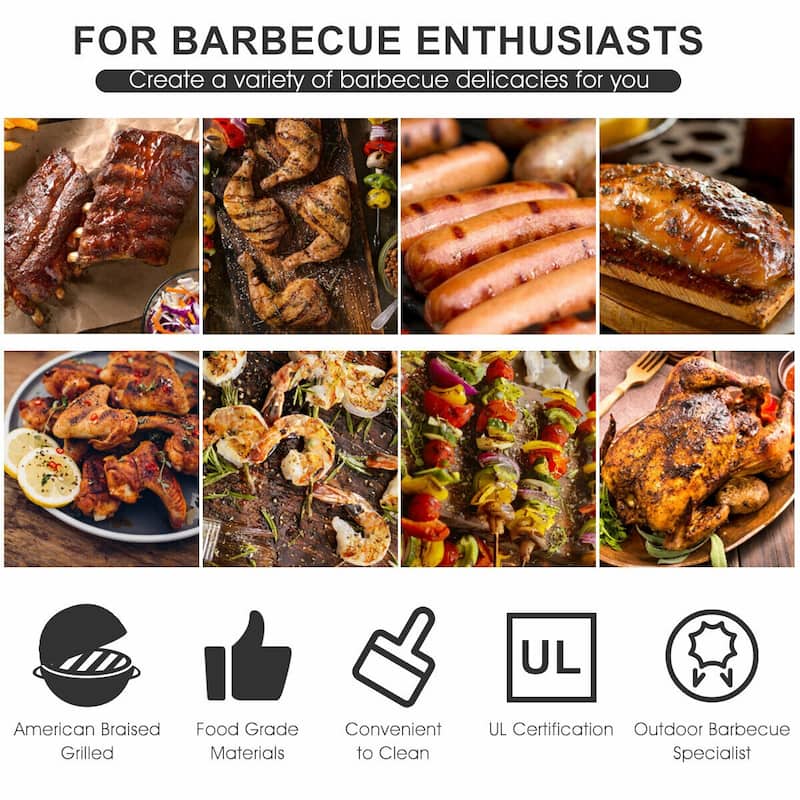 Costway Electric BBQ Grill 1350W Non-stick 4 Temperature Setting