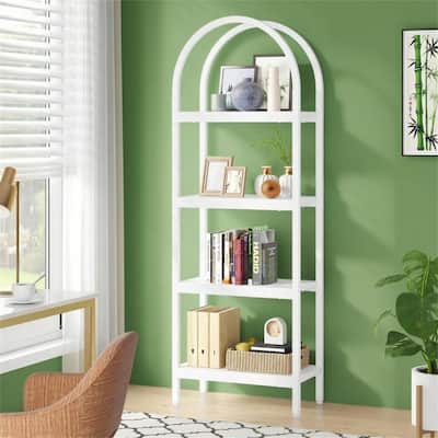 71" Farmhouse Arched Bookshelf